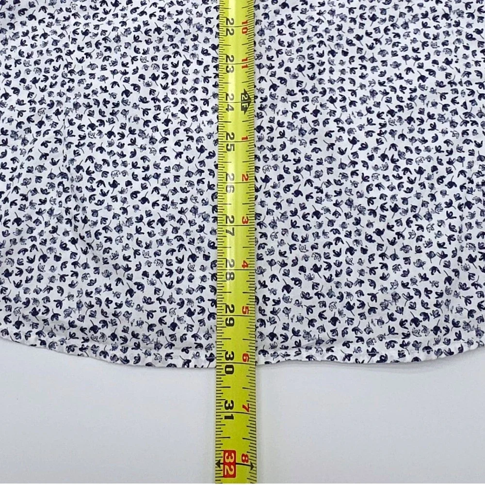 Rodd &‎ Gunn Mens Sports Fit Floral Button-Down Shirt White Navy Blue